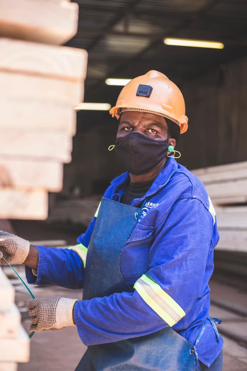 Sinikiwe Ithuba Cooperative workers at sawmill